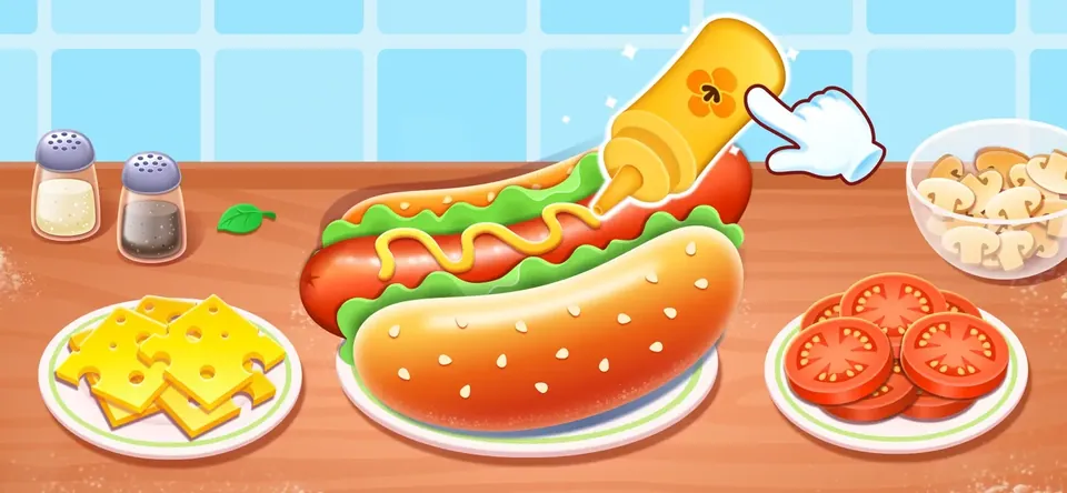 Hot Dog - Cooking Kids Games: grill sausages to just the right sizzle